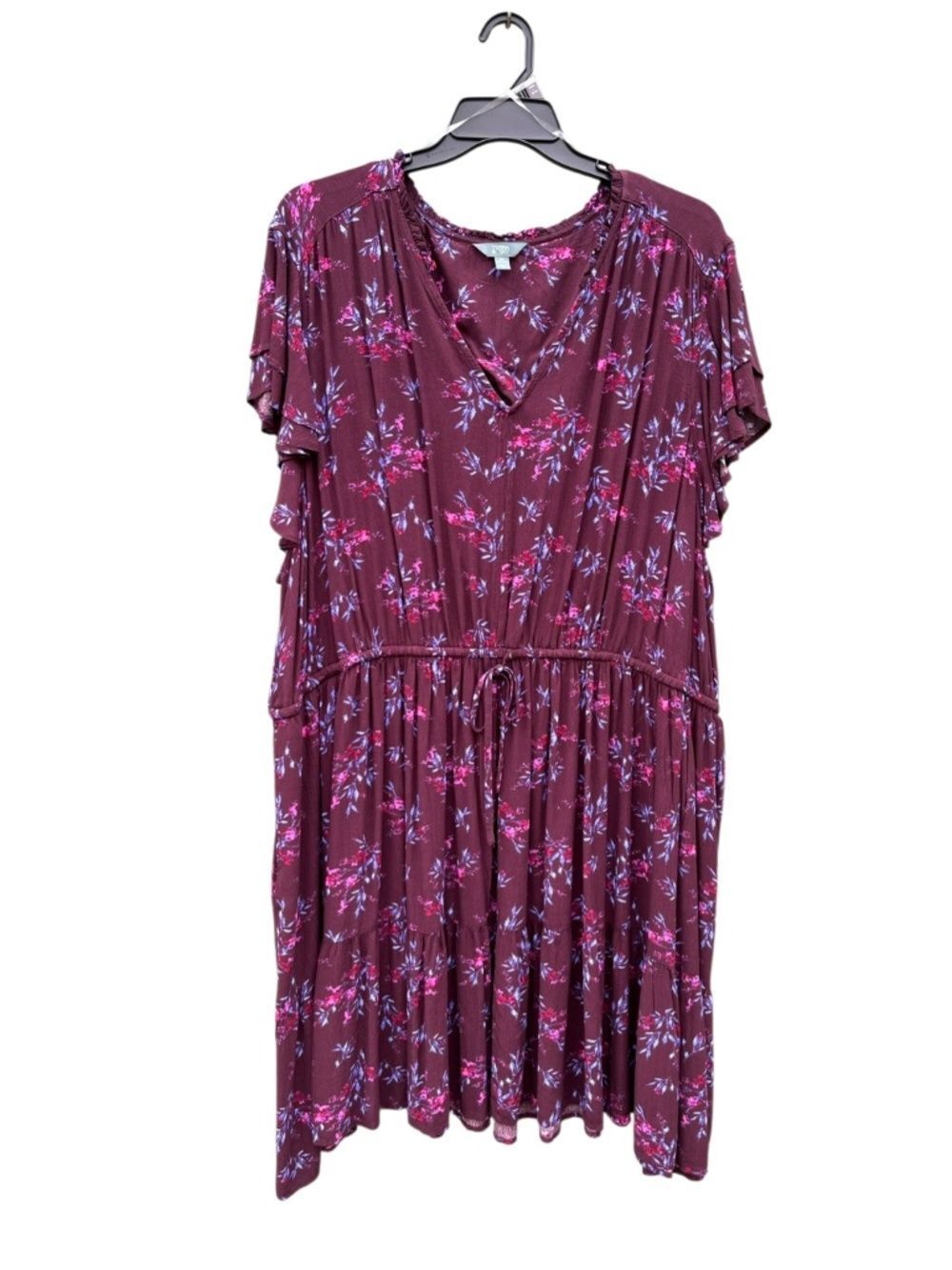 Women's Plus Mini Dress With Flutter Sleeves Size 4X